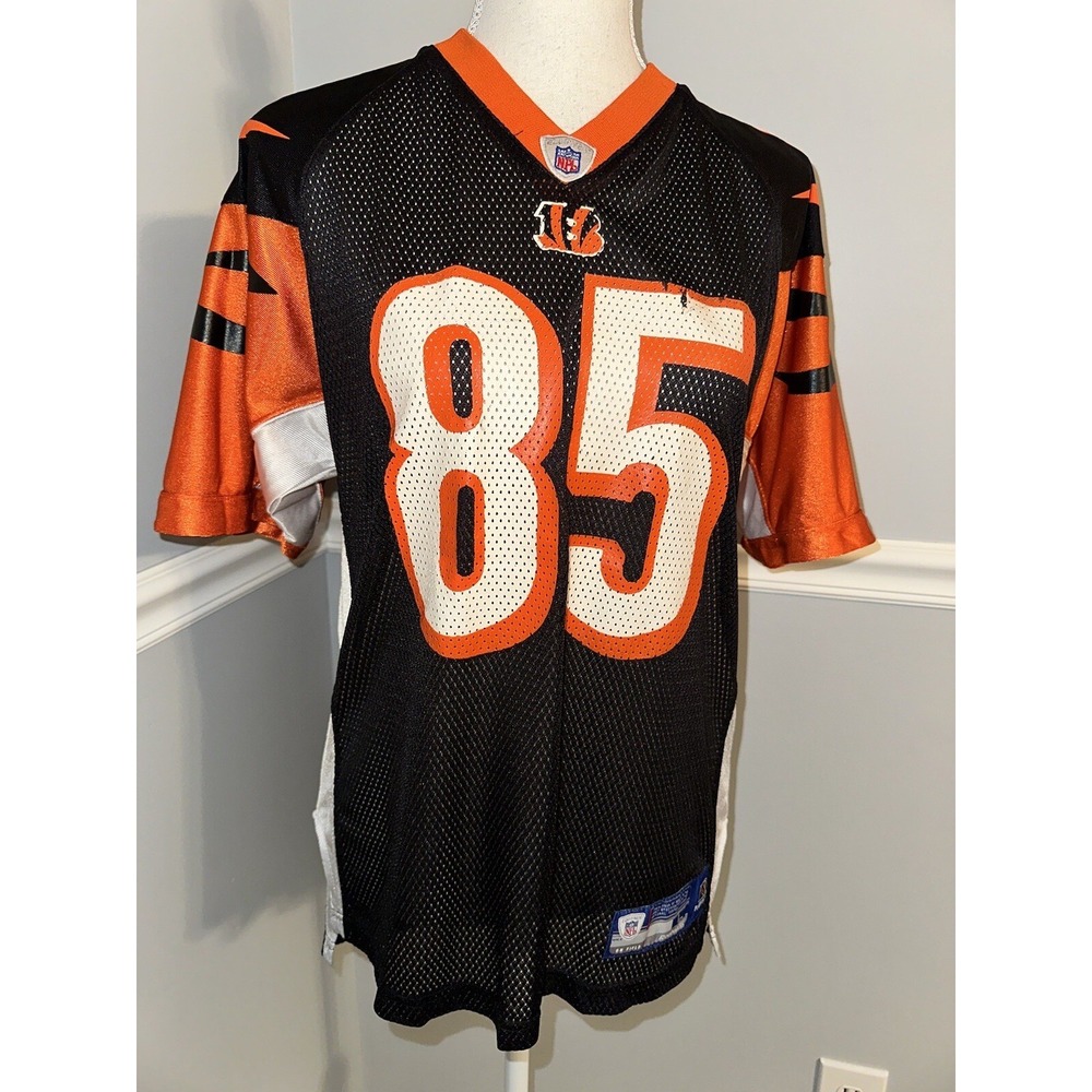 NFL Reebok Jersey Youth Size L  Chad Johnson 85 Cincinnati Bengals Mesh V Neck